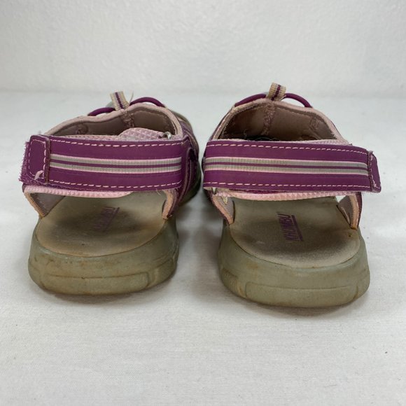 Khombu Sandy Closed Toe Water Sandals Purple/Gray Girls Size 1 Hook & Loop Strap - Picture 4 of 9